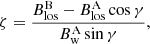$$ \begin{aligned}&\zeta =\frac{B_{\rm los}^\mathrm{B}-B_{\rm los}^\mathrm{A}\cos \gamma }{B_{\rm w}^\mathrm{A}\sin \gamma }, \end{aligned} $$