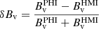 $$ \begin{aligned} \delta B_{\rm v}=\frac{B_{\rm v}^\mathrm{PHI}-B_{\rm v}^\mathrm{HMI}}{B_{\rm v}^\mathrm{PHI}+B_{\rm v}^\mathrm{HMI}} \end{aligned} $$