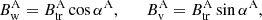 $$ \begin{aligned} B_{\rm w}^\mathrm{A}=B_{\rm tr}^\mathrm{A}\cos \alpha ^\mathrm{A}, \qquad B_{\rm v}^\mathrm{A}=B_{\rm tr}^\mathrm{A}\sin \alpha ^\mathrm{A} ,\end{aligned} $$