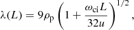 $$ \begin{aligned} \lambda (L) = 9 \rho _{\rm p} \left(1 + \frac{\omega _{\rm ci} L}{32 u} \right)^{1/2}, \end{aligned} $$