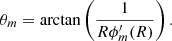 $$ \begin{aligned} \theta _m = \arctan \left( \frac{1}{R \phi _m^{\prime }(R)} \right) .\end{aligned} $$