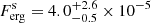 $ F_\mathrm{{erg}}^\mathrm{{s}}=4.0_{-0.5}^{+2.6}\times10^{-5} $