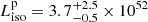 $ L_\mathrm{{iso}}^\mathrm{{p}}=3.7_{-0.5}^{+2.5}\times10^{52} $