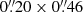 $ 0{{\overset{\prime\prime}{.}}}20\times 0{{\overset{\prime\prime}{.}}}46 $