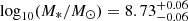 $ \log_{10}(M_*/M_{\odot})=8.73^{+0.06}_{-0.06} $