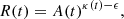 $$ \begin{aligned} R(t) = A(t)^{\kappa (t) - \epsilon }, \end{aligned} $$