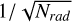 ${1 \mathord{\left/ {\vphantom {1 {\sqrt {{N_{rad}}} }}} \right. \kern-\nulldelimiterspace} {\sqrt {{N_{rad}}} }}$