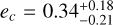 ${e_c} = 0.34_{ - 0.21}^{ + 0.18}$