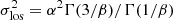 $ \sigma^2_{\rm los} = \alpha^2\Gamma(3/\beta)/\Gamma(1/\beta) $
