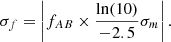 $$ \begin{aligned} \sigma _f = \left| f_{AB} \times \frac{\ln (10)}{-2.5} \sigma _m \right| . \end{aligned} $$