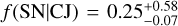 $f\left( {{\rm{SN}}\left| {{\rm{CJ}}} \right.} \right) = 0.25_{ - 0.07}^{ + 0.58}$