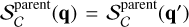 $S_C^{{\rm{parent}}}\left( {\bf{q}} \right) = S_C^{{\rm{parent}}}\left( {{\bf{q}}\prime } \right)$