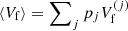 $ \langle V_{\mathrm{f}} \rangle = \sum\nolimits_j p_j V^{(j)}_{\mathrm{f}} $