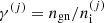 $ \gamma^{(j)} = n_{\mathrm{gn}}/n^{(j)}_{\mathrm{i}} $