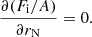 $$ \begin{aligned}&\frac{\partial (F_{\rm i}/A)}{\partial r_{\rm N}} = 0. \end{aligned} $$