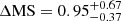 $ \Delta \rm{MS} = 0.95_{-0.37}^{+0.67} $