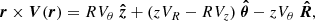 $$ \begin{aligned} \boldsymbol{r} \times \boldsymbol{V} (\boldsymbol{r}) = R V_\theta ~\boldsymbol{\hat{z}} + (z V_R - R V_z )~\boldsymbol{\hat{\theta }} - z V_\theta ~\boldsymbol{\hat{R}}, \end{aligned} $$