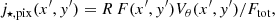 $$ \begin{aligned} j_{\star , \mathrm{pix}} (x^\prime , y^\prime ) = R\,F(x^\prime , y^\prime ) V_\theta (x^\prime , y^\prime ) / F_{\rm tot}, \end{aligned} $$