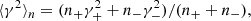 $$ \begin{aligned} \langle \gamma ^2 \rangle _n = (n_+\gamma _+^2+n_-\gamma _-^2)/(n_++n_-), \end{aligned} $$
