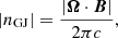 $$ \begin{aligned} |n_{\mathrm{GJ}}|=\frac{|\boldsymbol{\Omega }\cdot \boldsymbol{B}|}{2\pi c}, \end{aligned} $$