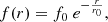 $$ \begin{aligned} f(r) = f_{\rm 0} \ e^{-\frac{r}{r_{\rm 0}}}, \end{aligned} $$