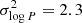 $ \sigma_{\log P}^{2}=2.3 $