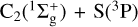 ${{\rm{C}}_2}\left( {^1{\rm{\Sigma }}_{\rm{g}}^ + } \right) + {\rm{S}}\left( {^3{\rm{P}}} \right)$