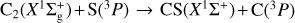 ${{\rm{C}}_2}\left( {{X^1}{\rm{\Sigma }}_{\rm{g}}^ + } \right) + {\rm{S}}\left( {^3P} \right) \to {\rm{CS}}\left( {{X^1}{{\rm{\Sigma }}^ + }} \right) + {\rm{C}}\left( {^3P} \right)$