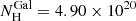 $ N_\mathrm{H}^\mathrm{Gal}=4.90\times10^{20} $