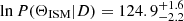 $ \ln P(\Theta_{\mathrm{ISM}}|D)=124.9^{+1.6}_{-2.2} $