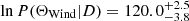 $ \ln P(\Theta_{\mathrm{Wind}}|D)=120.0^{+2.5}_{-3.8} $