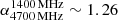 $ {\alpha^{1400\,\rm MHz}_{4700\, \rm MHz}\sim 1.26} $