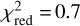 $\chi _{{\rm{red}}}^2 = 0.7$
