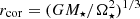 $ r_{\rm cor}=(GM_\star/\Omega_\star^2)^{1/3} $