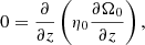 $$ \begin{aligned} 0 = \frac{\partial }{\partial z}\left(\eta _0\frac{\partial \Omega _{0}}{\partial z}\right), \end{aligned} $$