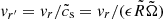 $ {v}_{r^\prime}={v}_r/\tilde{c}_{\mathrm{s}}={v}_r/(\epsilon\tilde{R}\tilde{\Omega}) $