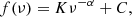 $$ \begin{aligned} f(\nu ) = K\nu ^{-\alpha }+C, \end{aligned} $$