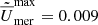 $ \tilde{\overline{U}}_{\mathrm{mer}}^{\mathrm{max}}= 0.009 $
