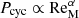 $ {P_{\mathrm{cyc}}} \propto \mathrm{Re}_{\mathrm{M}}^{\alpha} $