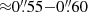 $ {\approx} 0{{\overset{\prime\prime}{.}}}55 {-} 0{{\overset{\prime\prime}{.}}}60 $