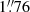 $ 1{{\overset{\prime\prime}{.}}}76 $
