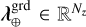 ${\bf{\lambda }}_ \oplus ^{{\rm{grd}}} \in {{\rm{R}}^{{N_{\bf{z}}}}}$