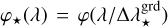 ${\varphi _ \star }\left( \lambda \right) = \varphi \left( {{\lambda \mathord{\left/ {\vphantom {\lambda {{\rm{\Delta }}\lambda _ \star ^{{\rm{grd}}}}}} \right. \kern-\nulldelimiterspace} {{\rm{\Delta }}\lambda _ \star ^{{\rm{grd}}}}}} \right)$