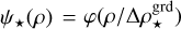 ${\psi _ \star }\left( \rho \right) = \varphi \left( {{\rho \mathord{\left/ {\vphantom {\rho {{\rm{\Delta }}\rho _ \star ^{{\rm{grd}}}}}} \right. \kern-\nulldelimiterspace} {{\rm{\Delta }}\rho _ \star ^{{\rm{grd}}}}}} \right)$