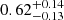 $ {0.62}_{{-0.13}}^{+{0.14}} $