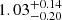 $ {1.03}_{{-0.20}}^{+{0.14}} $
