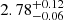 $ {2.78}_{{-0.06}}^{+{0.12}} $