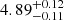 $ {4.89}_{{-0.11}}^{+{0.12}} $