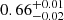 $ {0.66}_{{-0.02}}^{+{0.01}} $