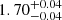 $ {1.70}_{{-0.04}}^{+{0.04}} $